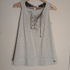 Burberry London Blue Label Lace Up Detail Tank Top